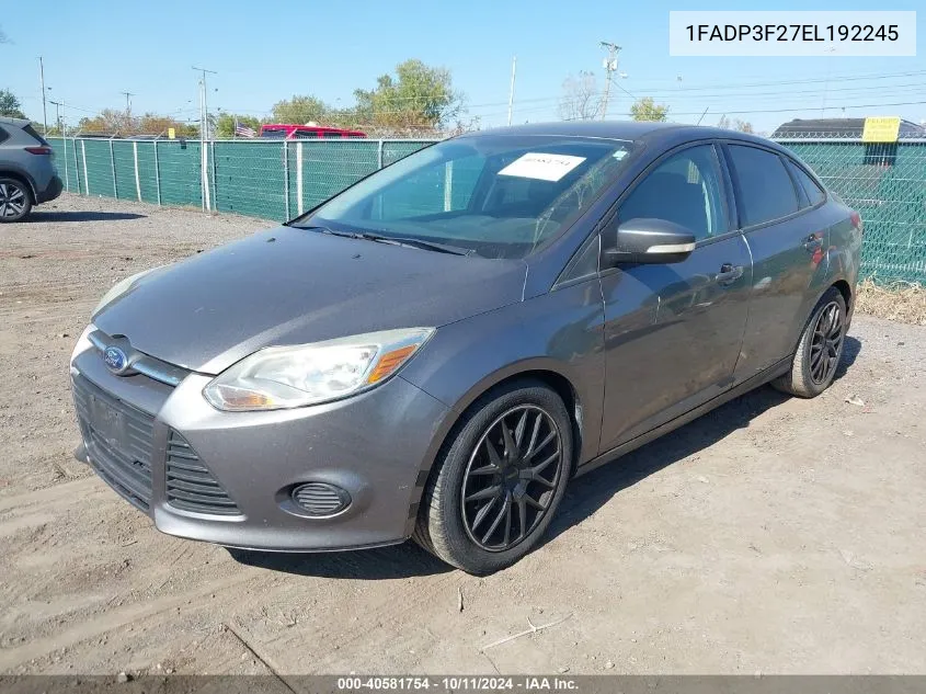 2014 Ford Focus Se VIN: 1FADP3F27EL192245 Lot: 40581754