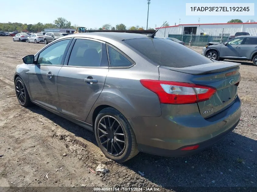 2014 Ford Focus Se VIN: 1FADP3F27EL192245 Lot: 40581754