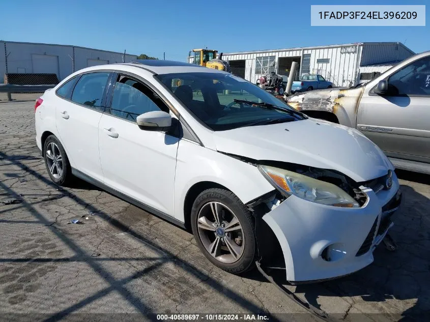 2014 Ford Focus Se VIN: 1FADP3F24EL396209 Lot: 40589697