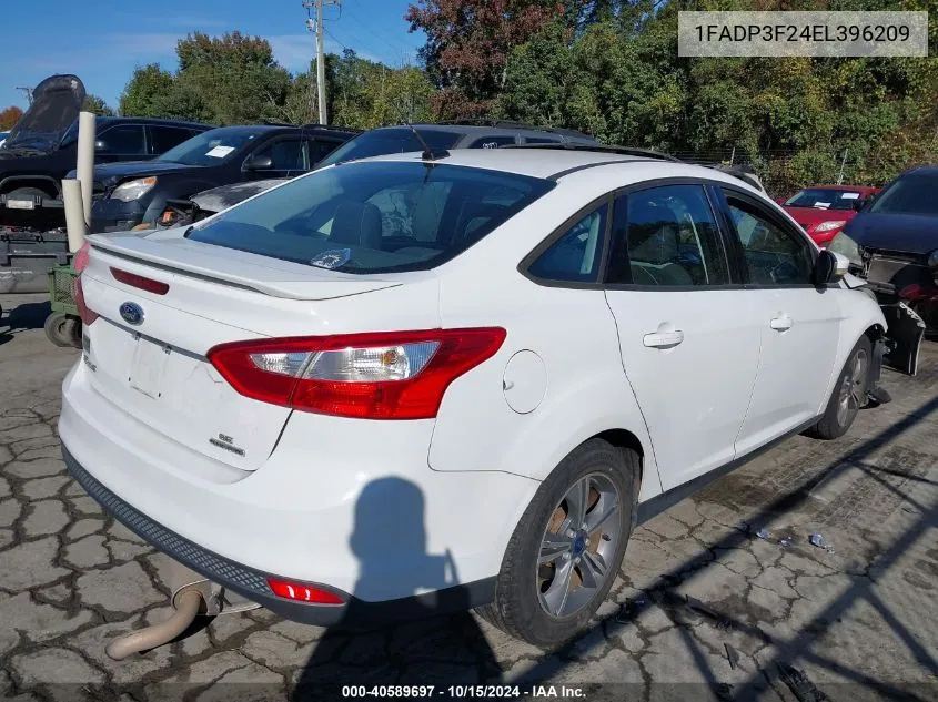 2014 Ford Focus Se VIN: 1FADP3F24EL396209 Lot: 40589697