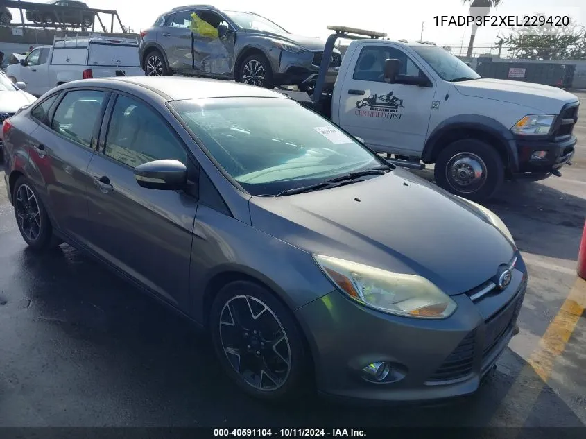 2014 Ford Focus Se VIN: 1FADP3F2XEL229420 Lot: 40591104