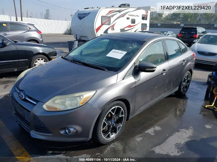 2014 Ford Focus Se VIN: 1FADP3F2XEL229420 Lot: 40591104