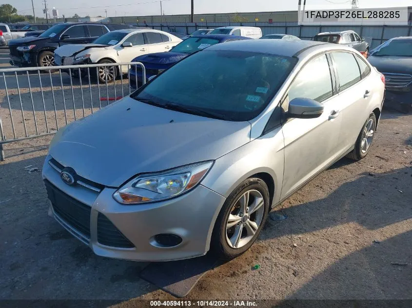 2014 Ford Focus Se VIN: 1FADP3F26EL288285 Lot: 40594113