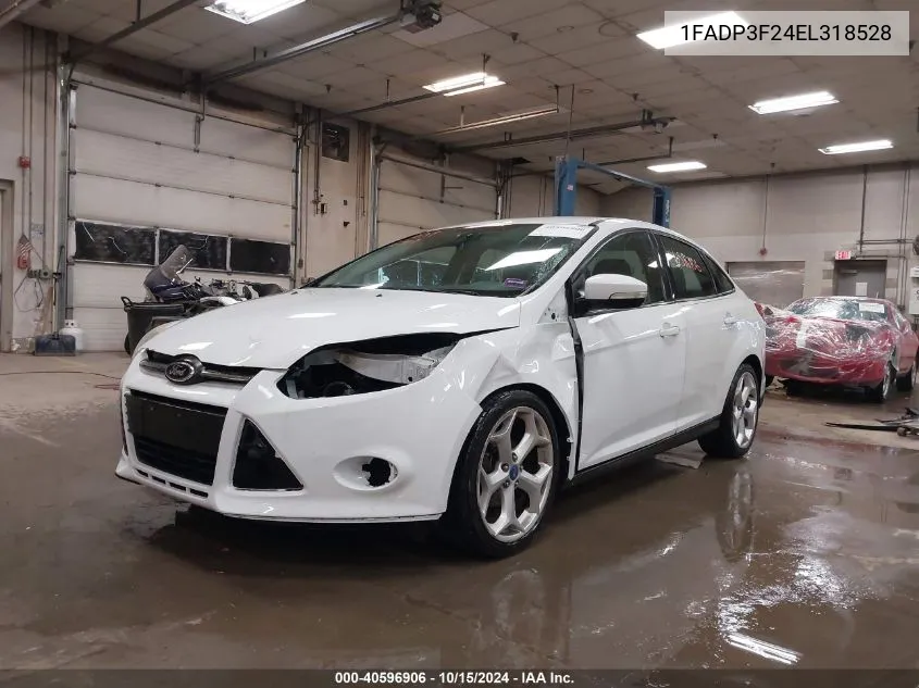 2014 Ford Focus Se VIN: 1FADP3F24EL318528 Lot: 40596906