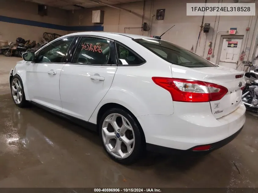 2014 Ford Focus Se VIN: 1FADP3F24EL318528 Lot: 40596906