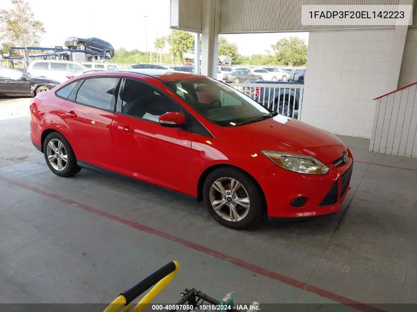 2014 Ford Focus Se VIN: 1FADP3F20EL142223 Lot: 40597050