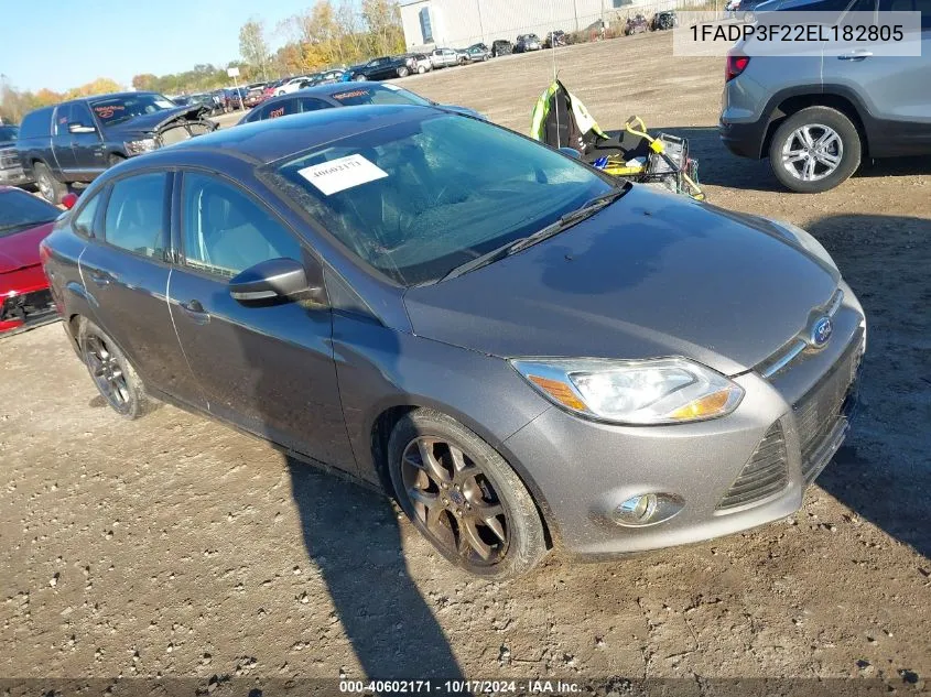 2014 Ford Focus Se VIN: 1FADP3F22EL182805 Lot: 40602171