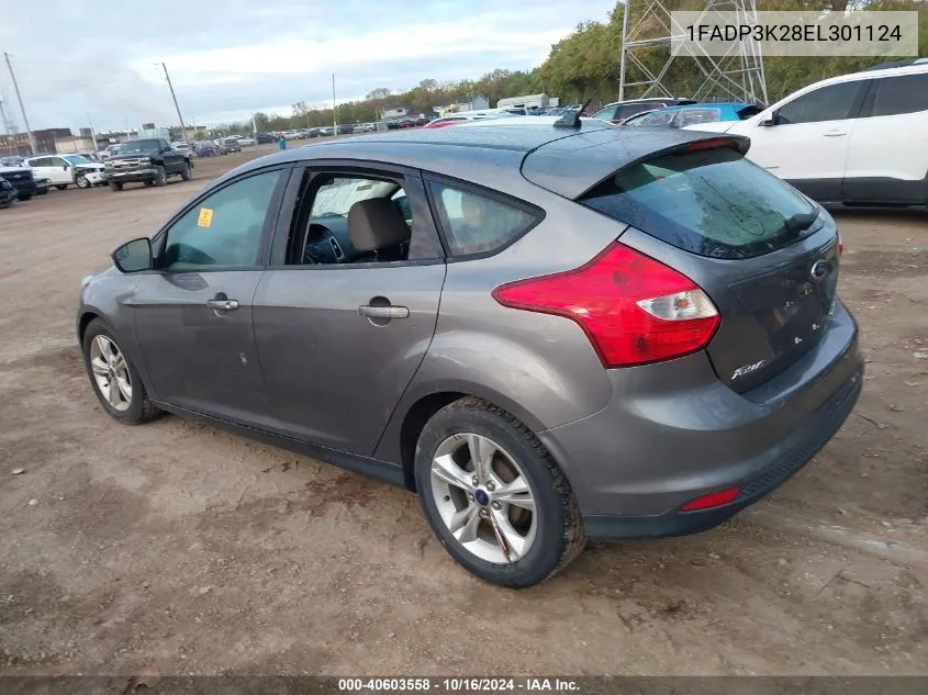 2014 Ford Focus Se VIN: 1FADP3K28EL301124 Lot: 40603558