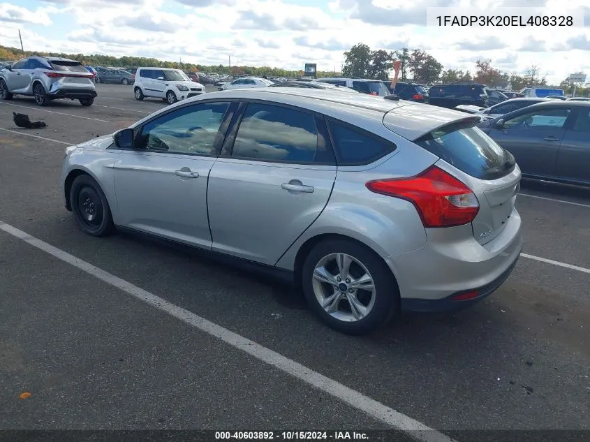 2014 Ford Focus Se VIN: 1FADP3K20EL408328 Lot: 40603892