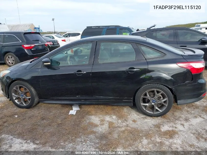 2014 Ford Focus Se VIN: 1FADP3F29EL115120 Lot: 40607896