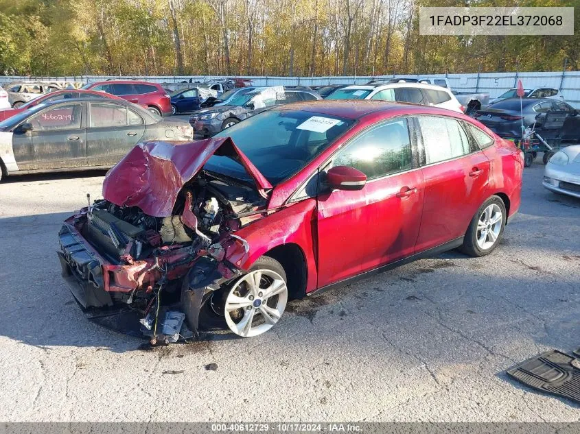 2014 Ford Focus Se VIN: 1FADP3F22EL372068 Lot: 40612729