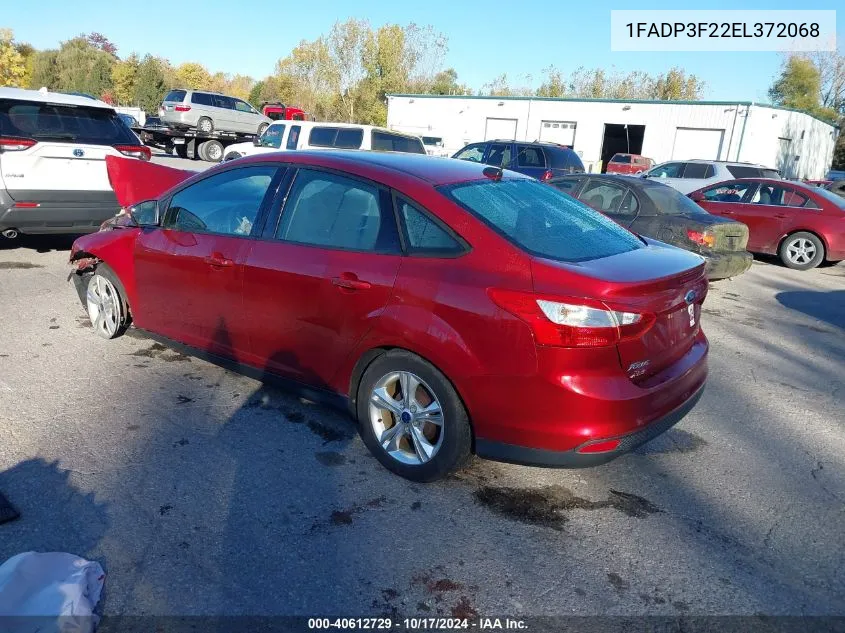 2014 Ford Focus Se VIN: 1FADP3F22EL372068 Lot: 40612729