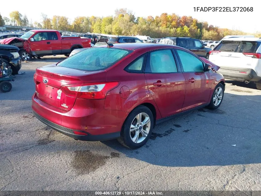 2014 Ford Focus Se VIN: 1FADP3F22EL372068 Lot: 40612729