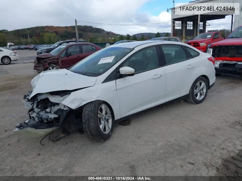 2014 Ford Focus Se VIN: 1FADP3F24EL424946 Lot: 40615321