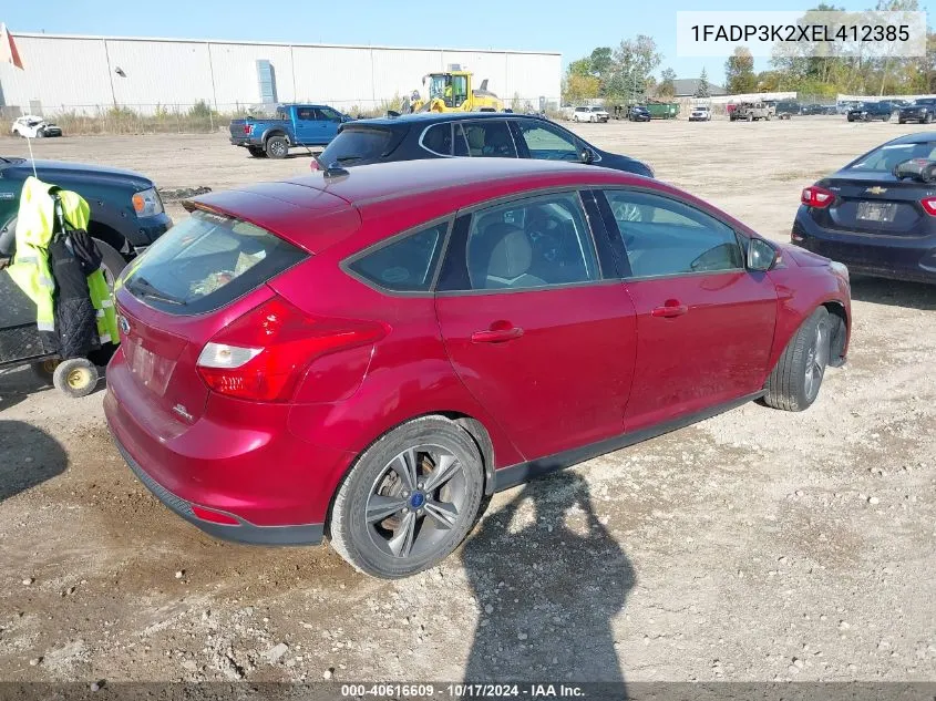 2014 Ford Focus Se VIN: 1FADP3K2XEL412385 Lot: 40616609