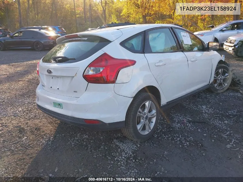 2014 Ford Focus Se VIN: 1FADP3K23EL158924 Lot: 40616712