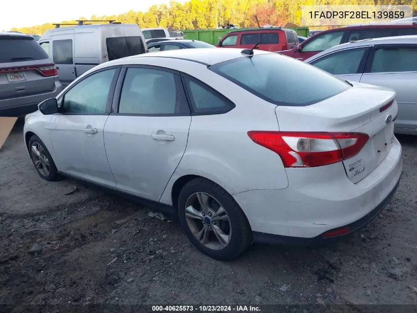 2014 Ford Focus Se VIN: 1FADP3F28EL139859 Lot: 40625573