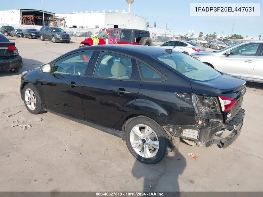 2014 Ford Focus Se VIN: 1FADP3F26EL447631 Lot: 40627019