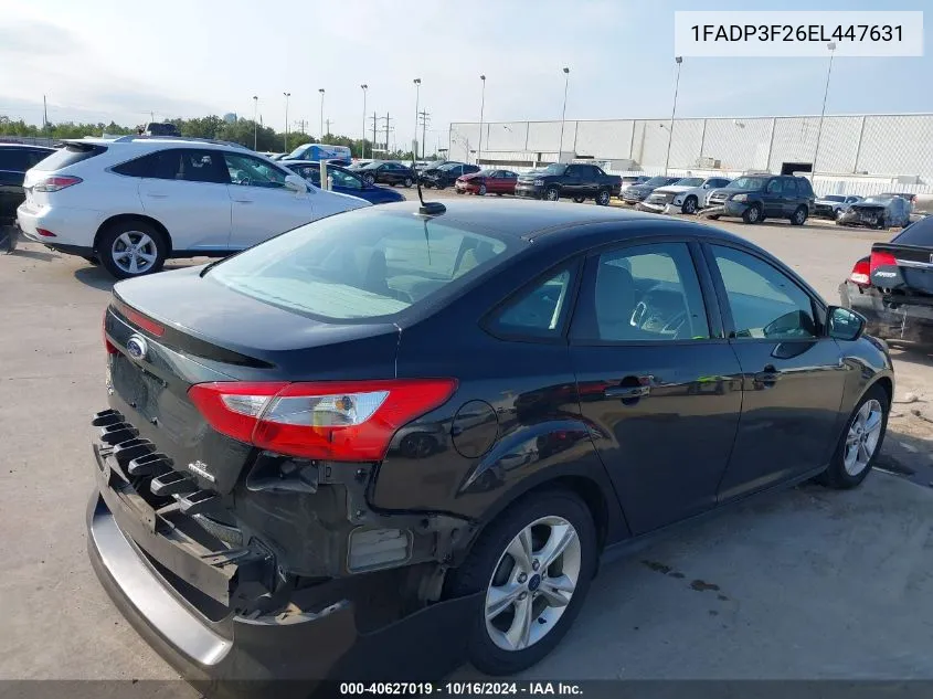 2014 Ford Focus Se VIN: 1FADP3F26EL447631 Lot: 40627019