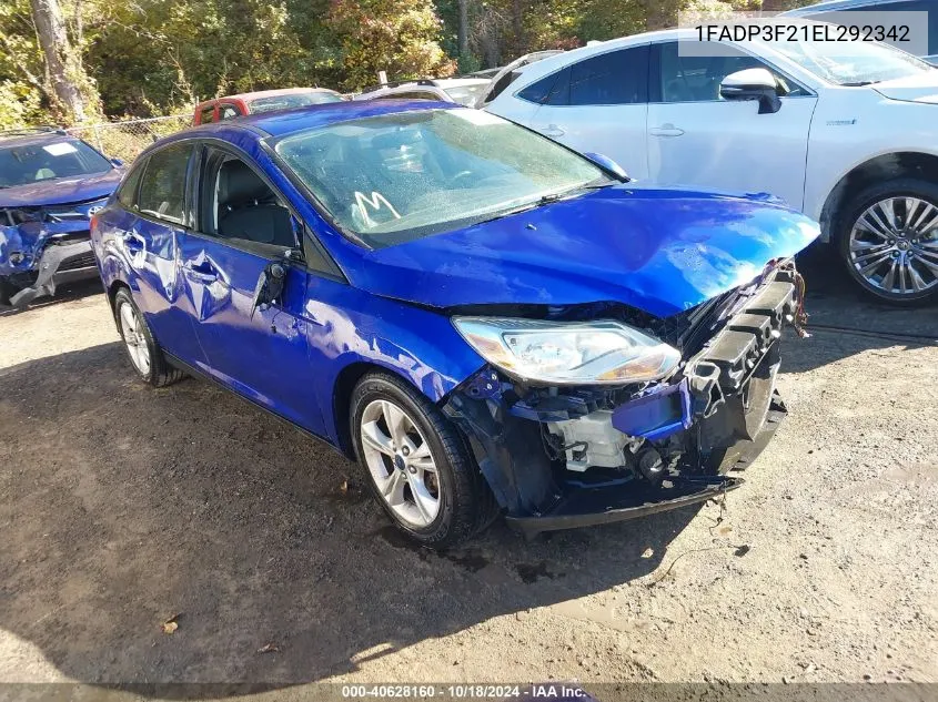 2014 Ford Focus Se VIN: 1FADP3F21EL292342 Lot: 40628160