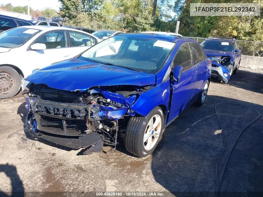 2014 Ford Focus Se VIN: 1FADP3F21EL292342 Lot: 40628160