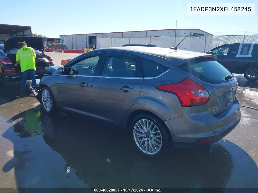 2014 Ford Focus Titanium VIN: 1FADP3N2XEL458245 Lot: 40628857