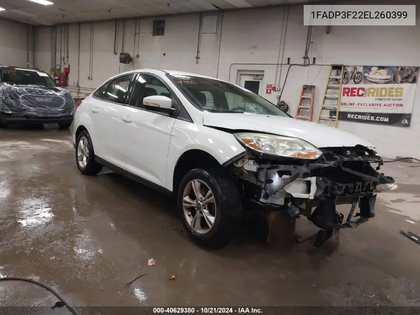 2014 Ford Focus Se VIN: 1FADP3F22EL260399 Lot: 40629380