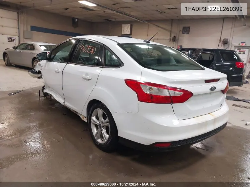 2014 Ford Focus Se VIN: 1FADP3F22EL260399 Lot: 40629380