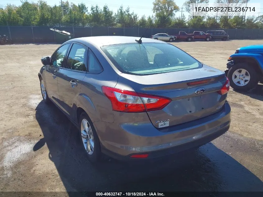 2014 Ford Focus Se VIN: 1FADP3F27EL236714 Lot: 40632747