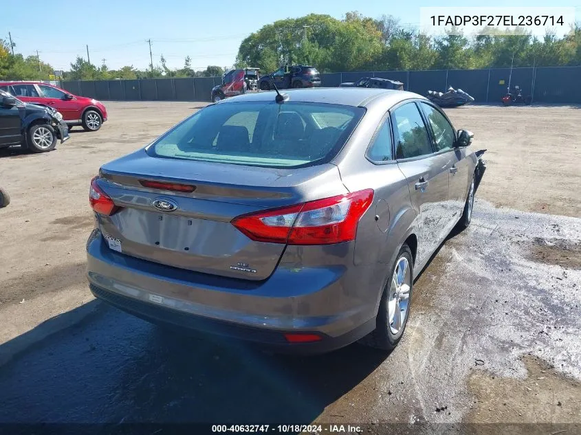 2014 Ford Focus Se VIN: 1FADP3F27EL236714 Lot: 40632747