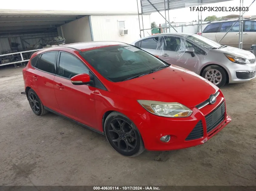 2014 Ford Focus Se VIN: 1FADP3K20EL265803 Lot: 40635114