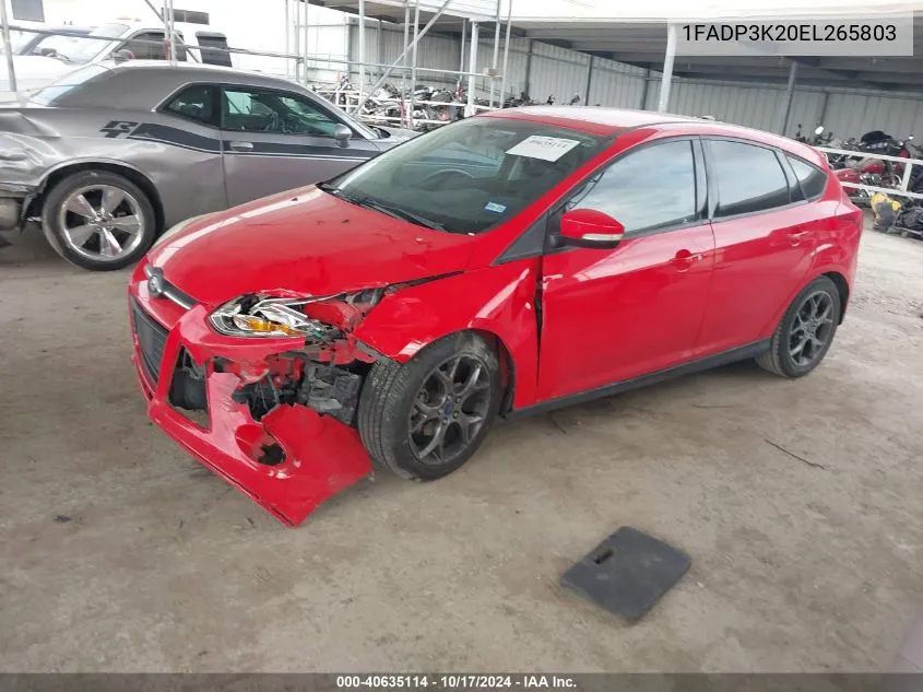 2014 Ford Focus Se VIN: 1FADP3K20EL265803 Lot: 40635114