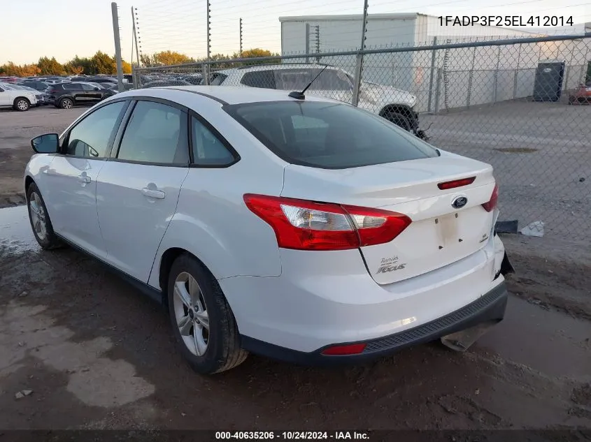 2014 Ford Focus Se VIN: 1FADP3F25EL412014 Lot: 40635206