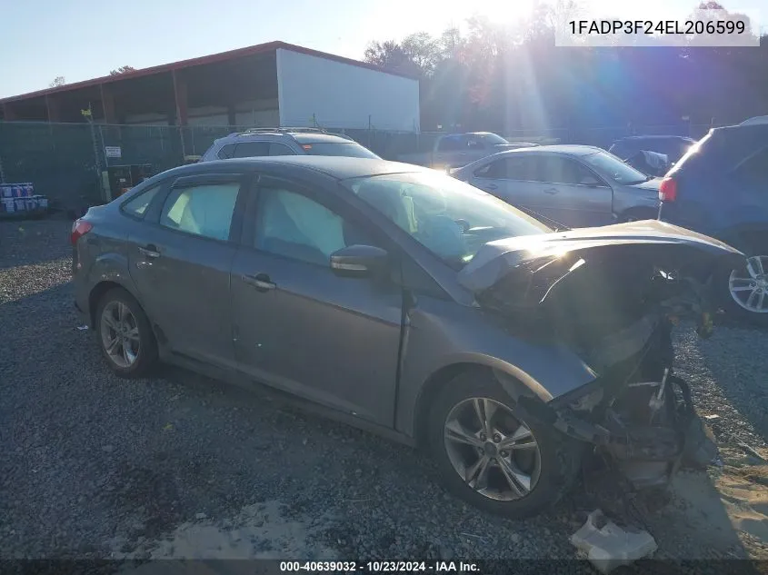 2014 Ford Focus Se VIN: 1FADP3F24EL206599 Lot: 40639032