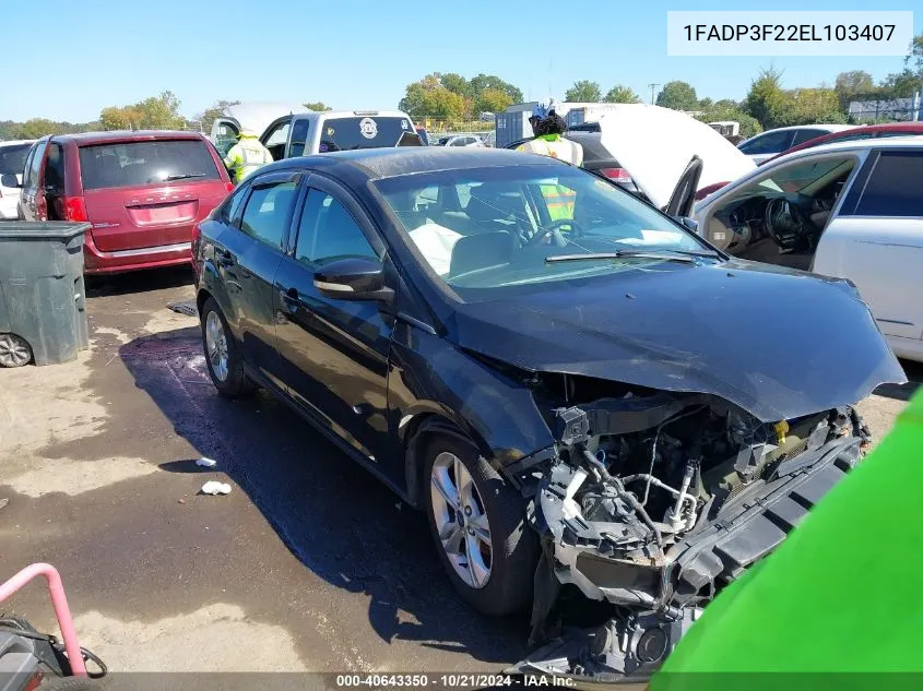 2014 Ford Focus Se VIN: 1FADP3F22EL103407 Lot: 40643350