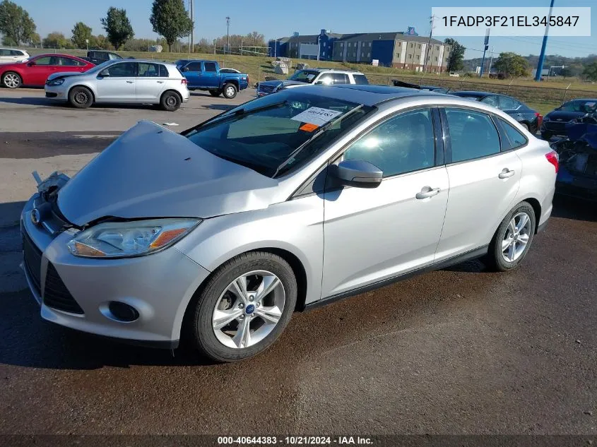 2014 Ford Focus Se VIN: 1FADP3F21EL345847 Lot: 40644383