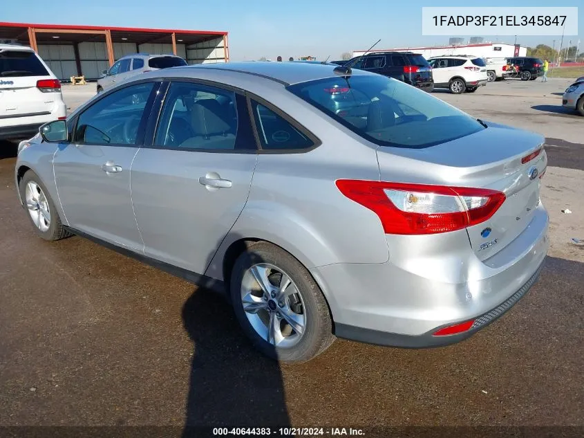 2014 Ford Focus Se VIN: 1FADP3F21EL345847 Lot: 40644383