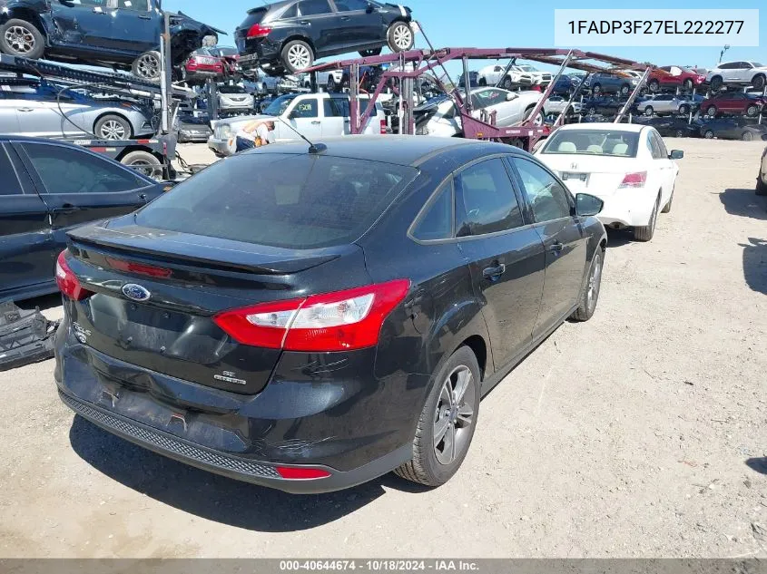 2014 Ford Focus Se VIN: 1FADP3F27EL222277 Lot: 40644674