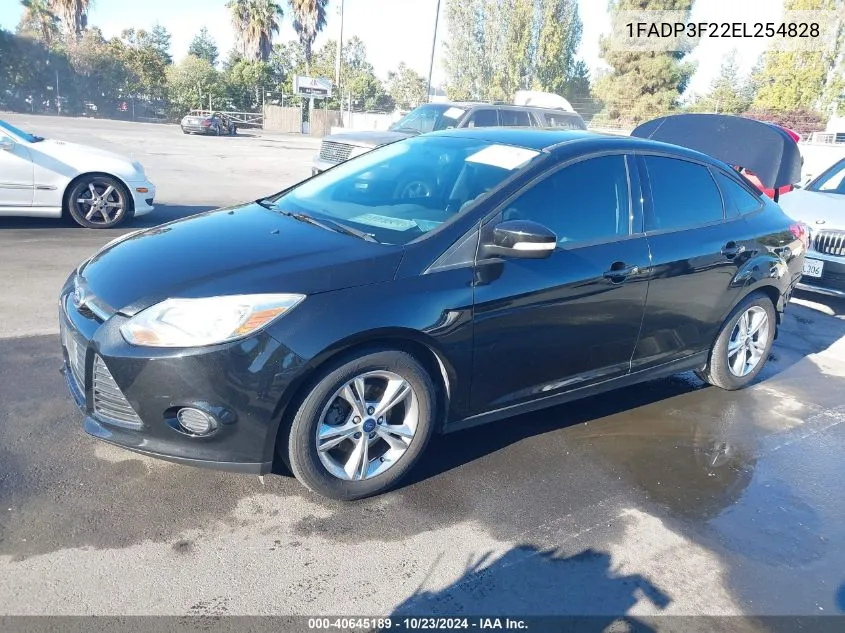 2014 Ford Focus Se VIN: 1FADP3F22EL254828 Lot: 40645189