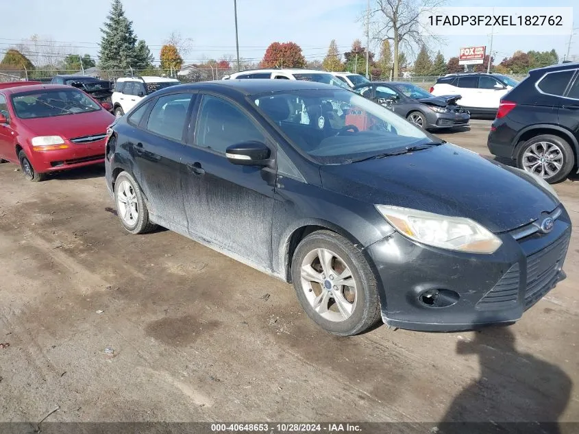 2014 Ford Focus Se VIN: 1FADP3F2XEL182762 Lot: 40648653