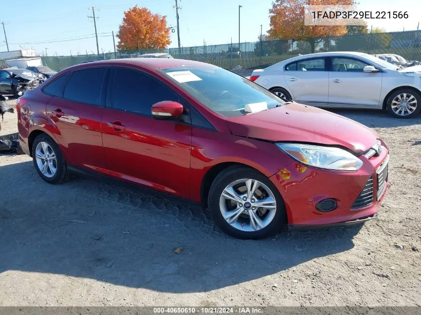 2014 Ford Focus Se VIN: 1FADP3F29EL221566 Lot: 40650610