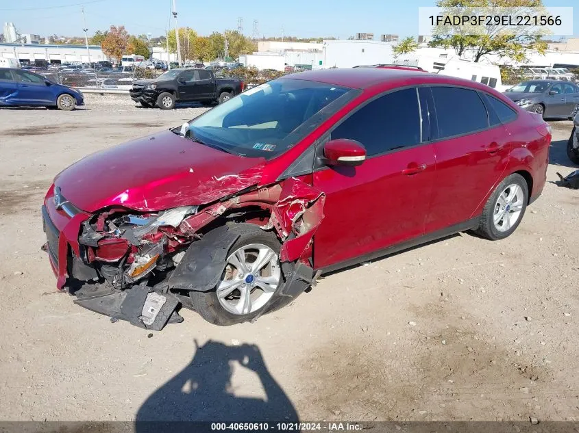 2014 Ford Focus Se VIN: 1FADP3F29EL221566 Lot: 40650610