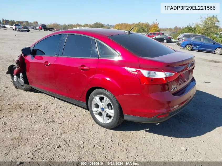 2014 Ford Focus Se VIN: 1FADP3F29EL221566 Lot: 40650610