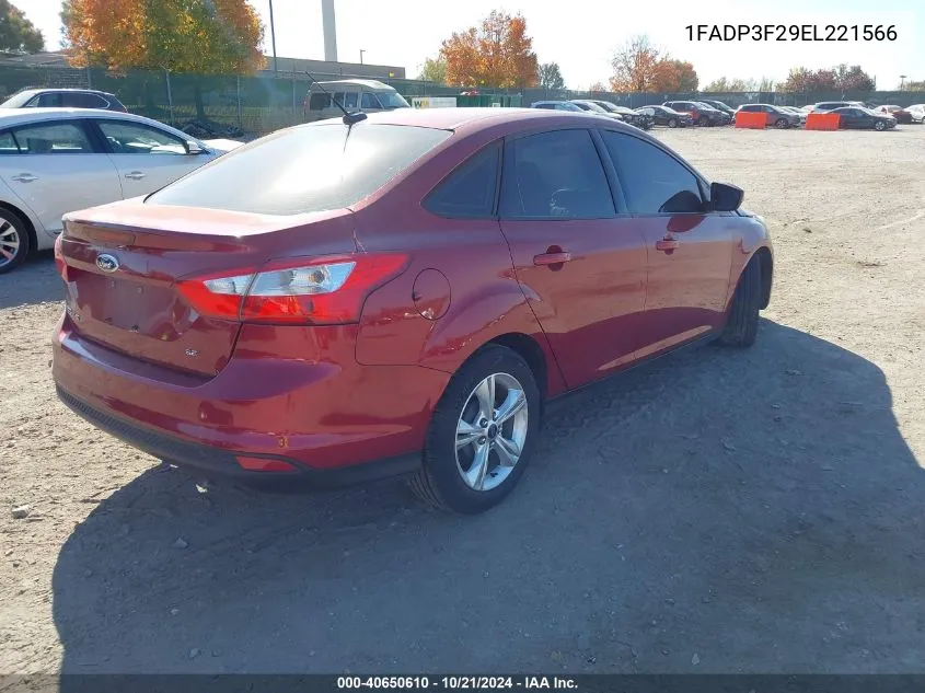 2014 Ford Focus Se VIN: 1FADP3F29EL221566 Lot: 40650610