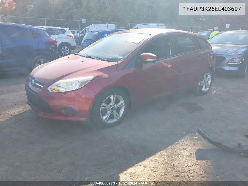 2014 Ford Focus Se VIN: 1FADP3K26EL403697 Lot: 40653773