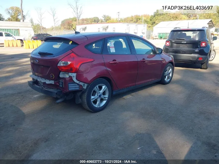 2014 Ford Focus Se VIN: 1FADP3K26EL403697 Lot: 40653773