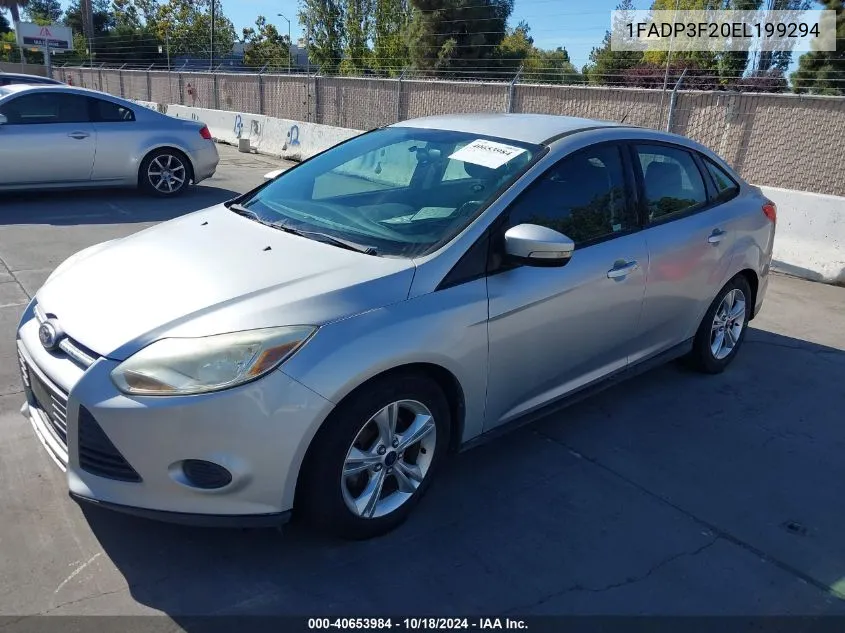 2014 Ford Focus Se VIN: 1FADP3F20EL199294 Lot: 40653984