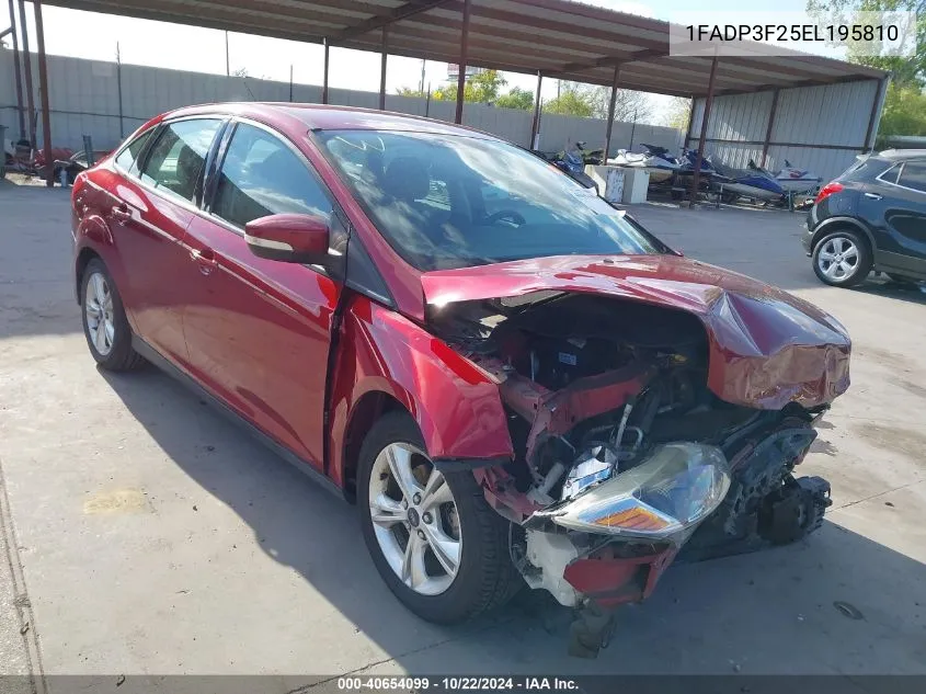 2014 Ford Focus Se VIN: 1FADP3F25EL195810 Lot: 40654099