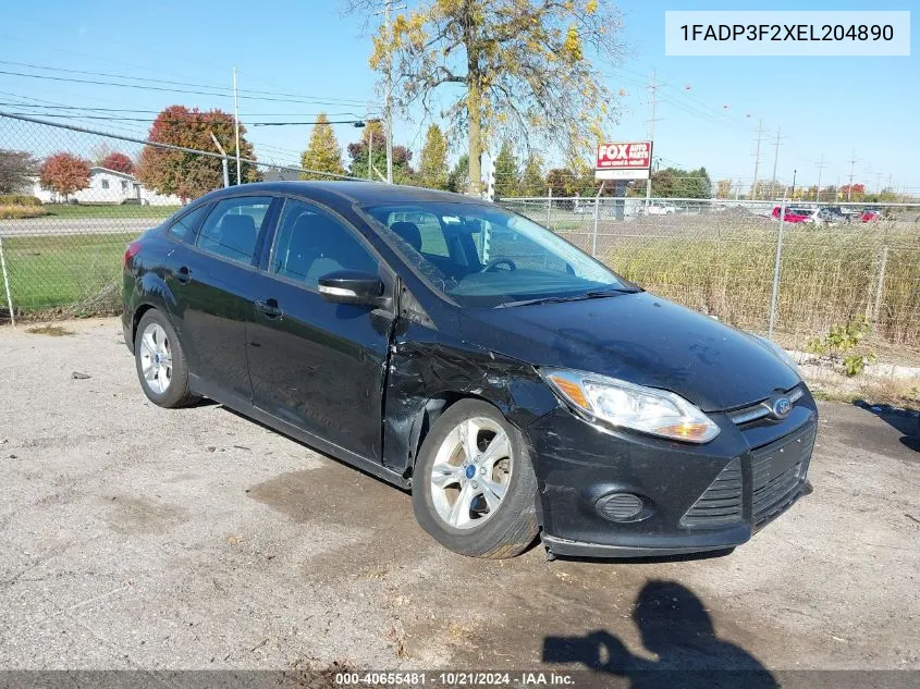 2014 Ford Focus Se VIN: 1FADP3F2XEL204890 Lot: 40655481