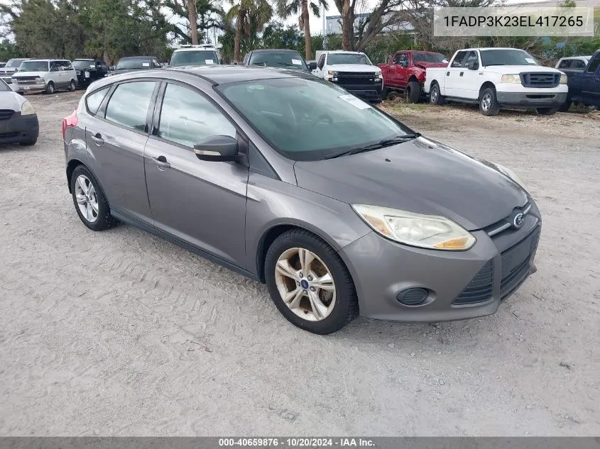 2014 Ford Focus Se VIN: 1FADP3K23EL417265 Lot: 40659876